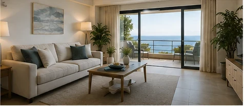 Prepared living area in a Madeira second home before the owner returns